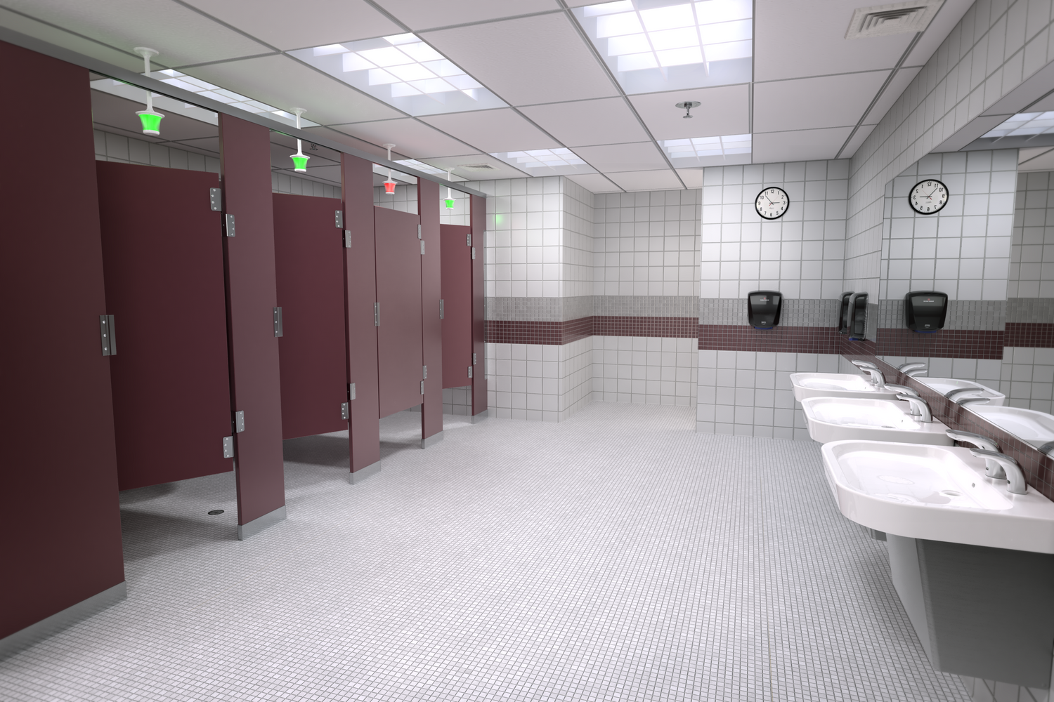 Hadrian Solid Plastic Restroom Partitions - Prestige Distribution