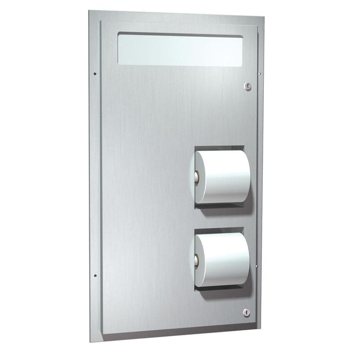 ASI 0484-HCR Toilet Paper & Seat Cover Dispenser Dual Access Partition Mounted for Handicapped - Satin - Prestige Distribution