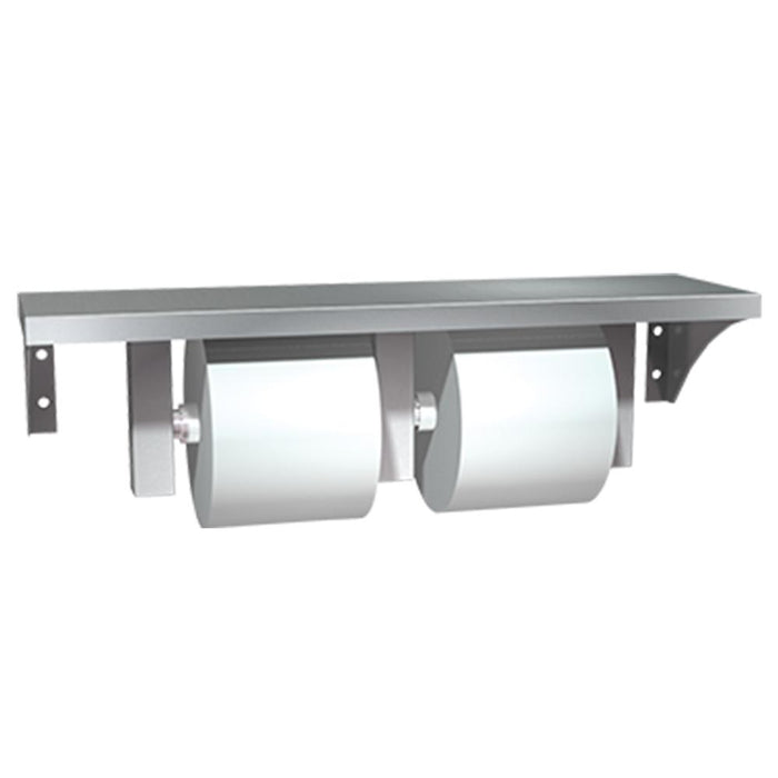 ASI 0697-GAL Shelf w/ Toilet Paper Holder Double Surface Mounted - Satin - Prestige Distribution