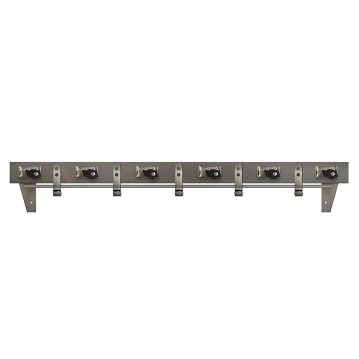 ASI 1315-6 Utility Shelf w/ 6 Mop Holders & 5 Hooks Drying Rod Surface Mounted - Satin - Prestige Distribution