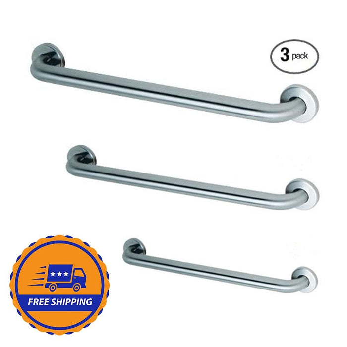 Prestige Commercial Grab Bar Set - 3 Pack (18", 36", 42"), 1.5" Diameter, ADA Compliant, Made in USA - Prestige Distribution