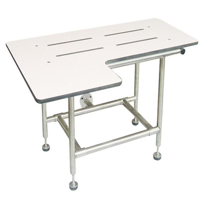 ASI 8202 Shower Seat Folding L-Shape Phenolic Four Leg Surface Mounted - Satin - Prestige Distribution