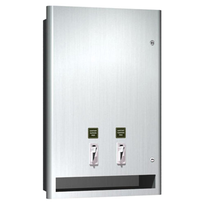 ASI 9468 Profile Sanitary Napkin & Tampon Dispenser Recessed - Satin - Prestige Distribution