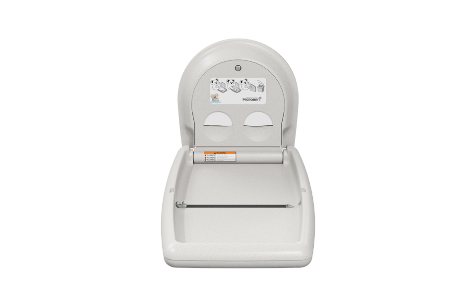 Koala KB301 White Granite Baby Changing Station - Vertical Open - Prestige Distribution