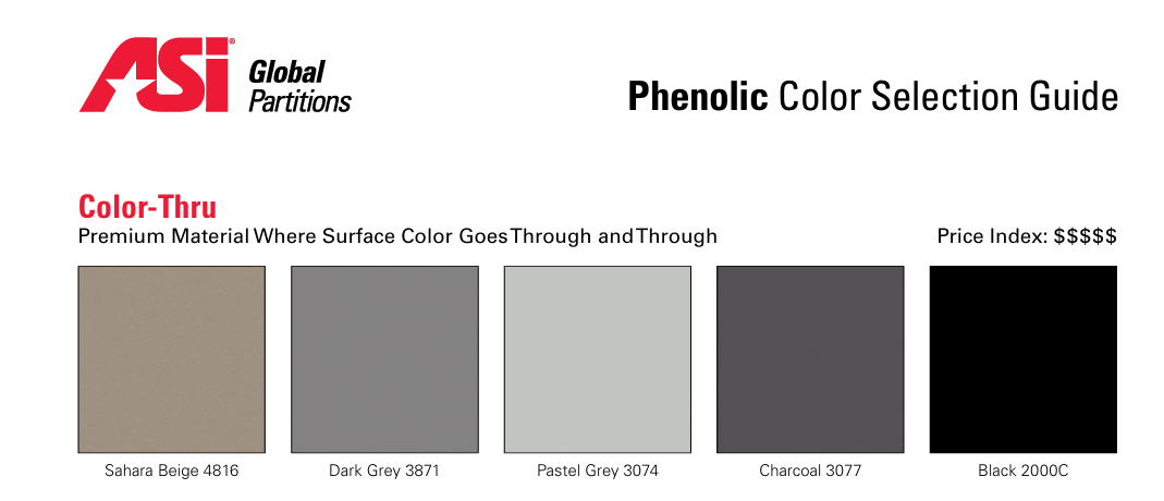 ASI Global Partitions Color-Thru Phenolic Colors | Prestige Distribution
