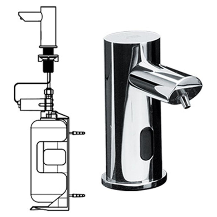 ASI 0394-6-1AC EZ Fill Automatic Foam Soap Dispenser 33.8 oz. w/ 1 Liter Bottle AC Plug In Vanity Mounted - 6 Pack - Prestige Distribution