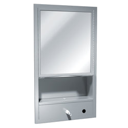 ASI 0430-9 Traditional All Purpose Cabinet w/ Shelf, Mirror, Towel & Liquid Soap Dispenser Surface Mounted - Satin