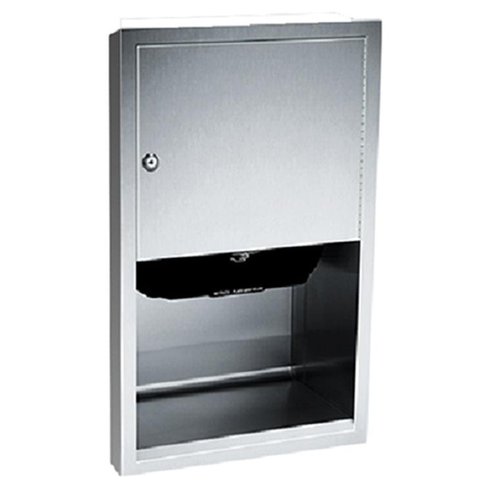 ASI 045210A-6 Traditional Automatic Roll Paper Towel Dispenser Semi-Recessed - Satin - Prestige Distribution