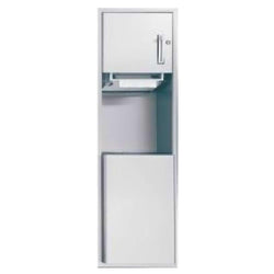 ASI 04692-6 Traditional Roll Paper Towel Dispenser & Waste Receptacle Semi-Recessed - Satin