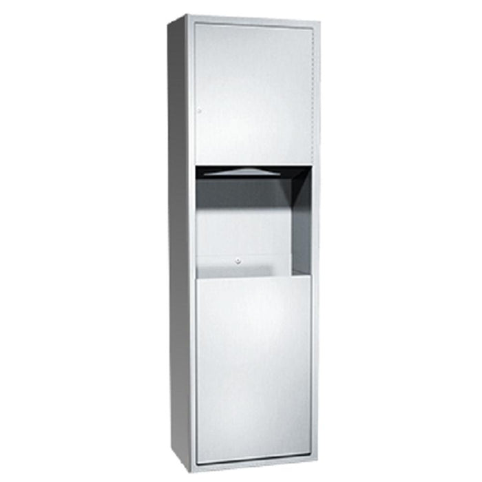 ASI 04697-9 Traditional Paper Towel Dispenser & Removable Waste Receptacle Surface Mounted - Satin - Prestige Distribution