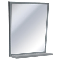 ASI 0537-18 Mirror w/ Shelf Fixed Angle Tilt Framed Surface Mounted - Satin