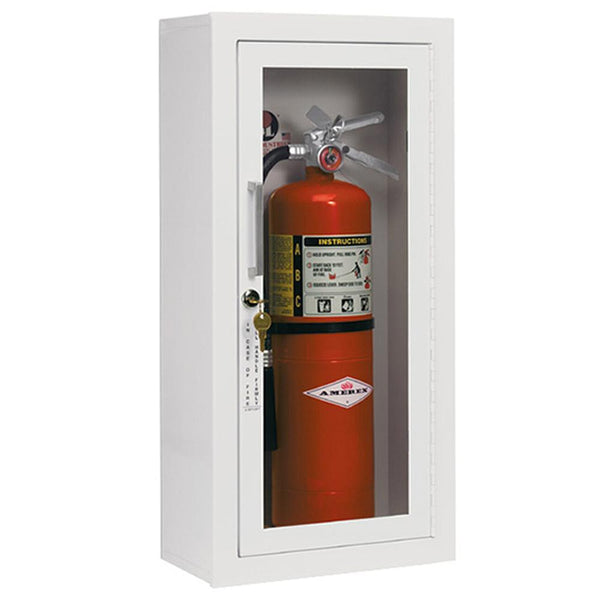 JL Industries 1013G10 Ambassador Fire Extinguisher Cabinet Full Glass w/ Pull Handle & SAF-T-LOK - Prestige Distribution