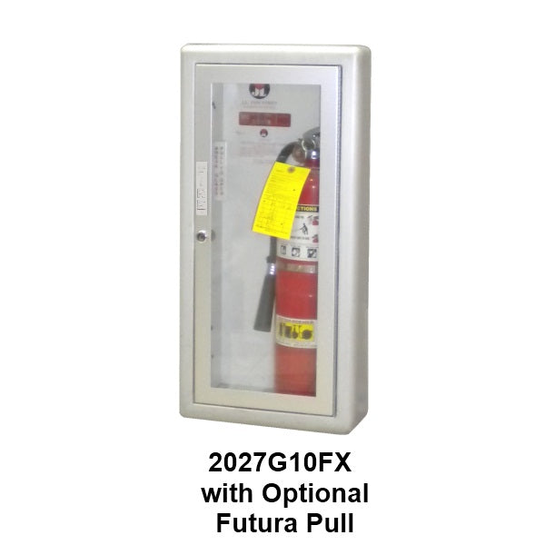 JL Industries 1826F10 Academy Fire Extinguisher Cabinet Clear Acrylic Full Glazing w/ Pull Handle - Prestige Distribution
