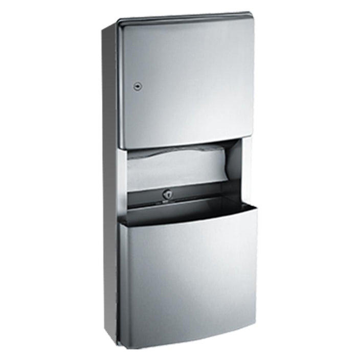 ASI 204623-9 Roval Paper Towel Dispenser & Removable Waste Receptacle Surface Mounted - Satin - Prestige Distribution