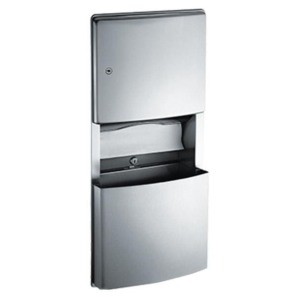 ASI 204623 Roval Paper Towel Dispenser & Removable Waste Receptacle Recessed - Satin - Prestige Distribution