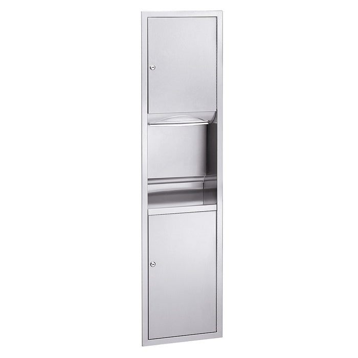 Bradley 2252-1000 Towel Waste Unit Semi Recessed Single Multi Fold - Prestige Distribution