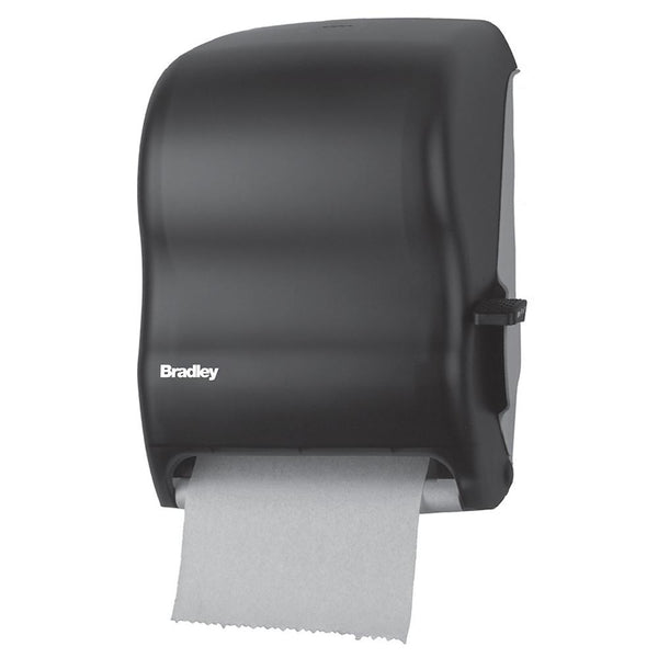 Bradley 2495-0000 Lever Roll Towel Dispenser Surface Black Translucent Front - Prestige Distribution