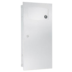 Bradley 3257-1100 Contemporary Waste Receptacle Frameless 2.8 Gal. Surface Mounted - Satin
