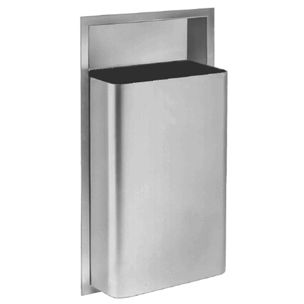 Bradley 344-0000 Waste Receptacle Framed 12 Gal. Recessed - Satin - Prestige Distribution