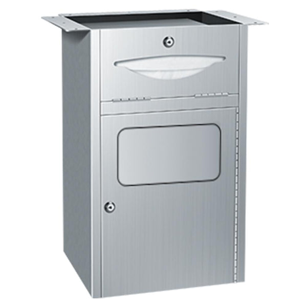 ASI 4004 Traditional Paper Towel Dispenser & Waste Receptacle Under Vanity - Satin - Prestige Distribution