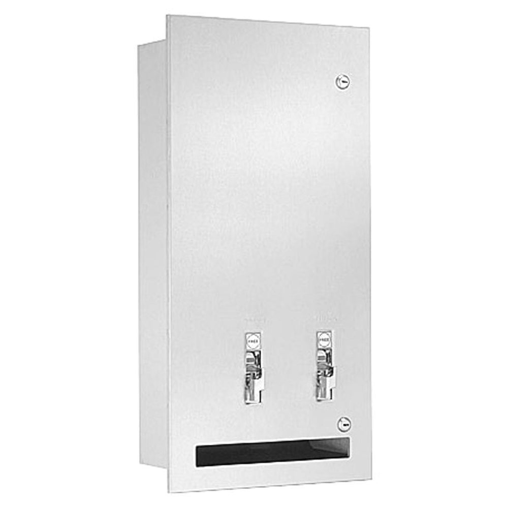 Bradley 4017 Contemporary Sanitary Napkin & Tampon Dispenser Recessed ...