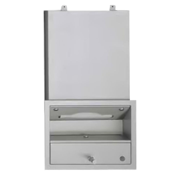 ASI 0431 Traditional All Purpose Cabinet w/ Shelf, Towel, Liquid Soap Dispenser Recessed - Satin - Prestige Distribution