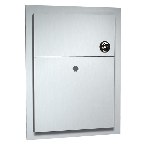 ASI 0472 Sanitary Napkin Disposal Dual Access 1.5 Gal. Partition Mounted - Satin - Prestige Distribution
