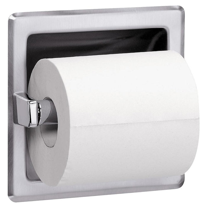 Bradley 5102-0000 Toilet Paper Dispenser Single Roll Recessed - Bright - Prestige Distribution