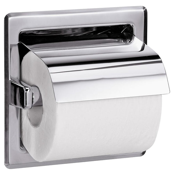 Bradley 5103-0000 Toilet Paper Dispenser w/ Hood Single Roll Recessed - Bright Polish - Prestige Distribution