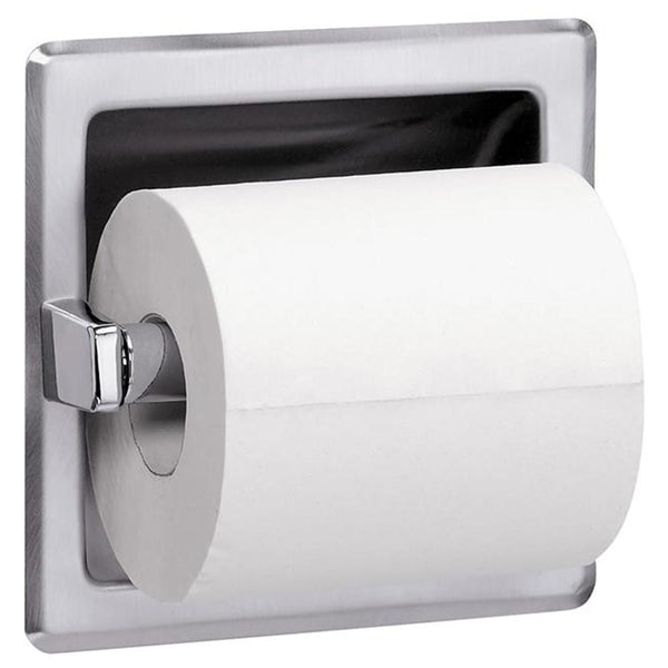 Bradley 5104-0000 Bradex Toilet Paper Dispenser Single Roll Recessed - Satin - Prestige Distribution