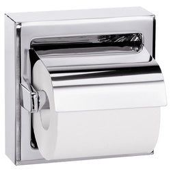Bradley 5106-0000 Bradex Toilet Paper Dispenser w/ Hood Single Roll Surface Mounted - Bright Polish