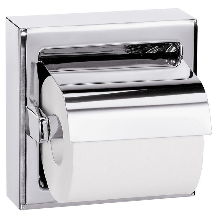 Bradley 5107-0000 Toilet Paper Dispenser w/ Hood Single Roll Surface Mounted - Satin - Prestige Distribution