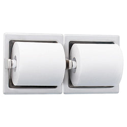 Bradley 5124-0000 Bradex Toilet Paper Dispenser Dual Roll Recessed - Satin