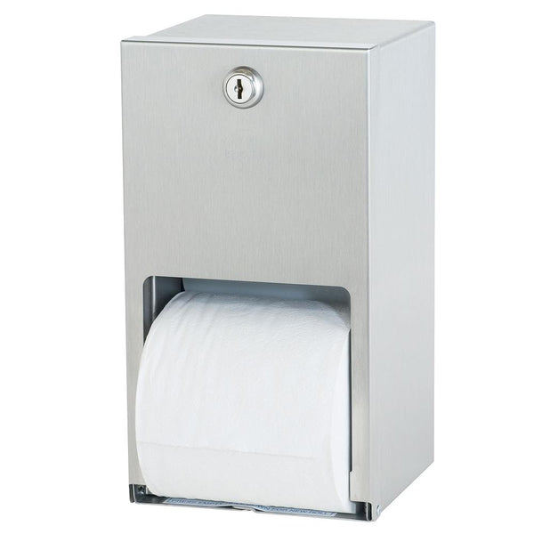 Bradley 5402-0000 Bradex Toilet Paper Dispenser Dual Roll Surface Mounted - Satin - Prestige Distribution