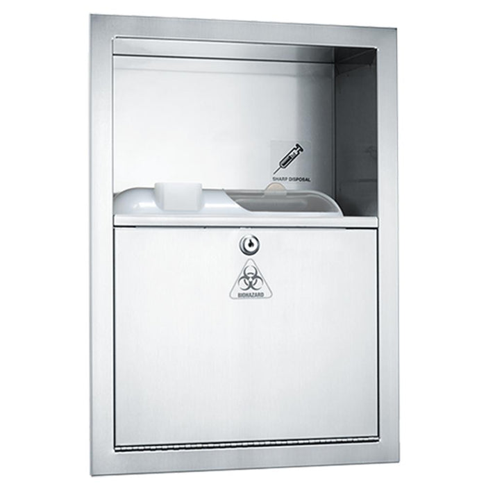 ASI 0548 Sharps Disposal Cabinet Recessed - Satin - Prestige Distribution