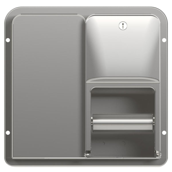 Bradley 5A20-0000 Diplomat Toilet Paper Dispenser Dual Roll Partition Mounted - Satin - Prestige Distribution