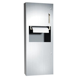 ASI 64696-6 Simplicity Roll Paper Towel Dispenser & Removable Waste Receptacle Semi-Recessed - Satin
