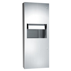 ASI 64696AC-6 Simplicity Automatic Roll Paper Towel Dispenser & Waste Receptacle Semi-Recessed - Satin