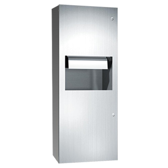 ASI 64696AC-9 Simplicity Automatic Roll Paper Towel Dispenser & Waste Receptacle Surface Mounted - Satin - Prestige Distribution