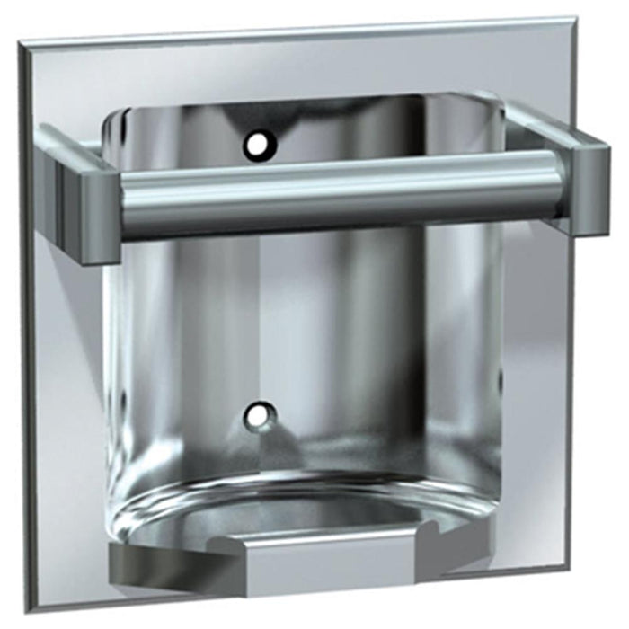 ASI 7410 Soap Dish w/ Bar Stainless Steel Dry Wall Holes Recessed - Prestige Distribution