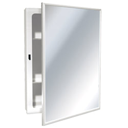 ASI 8338 Medicine Cabinet w/ Mirror Swing Door Surface Mounted - White Powder Coat