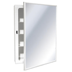 ASI 8340 Medicine Cabinet w/ Mirror Swing Door Recessed - White Powder Coat
