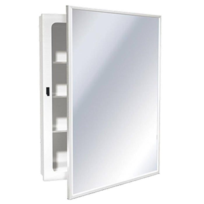 ASI 8340 Medicine Cabinet w/ Mirror Swing Door Recessed - White Powder Coat - Prestige Distribution