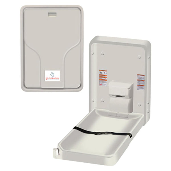 ASI 9015 Baby Changing Station Vertical Plastic Surface Mounted - Light Grey - Prestige Distribution