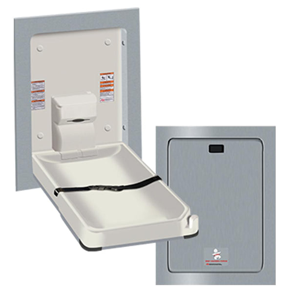 ASI 9017 Baby Changing Station Vertical Plastic Recessed - Satin - Prestige Distribution