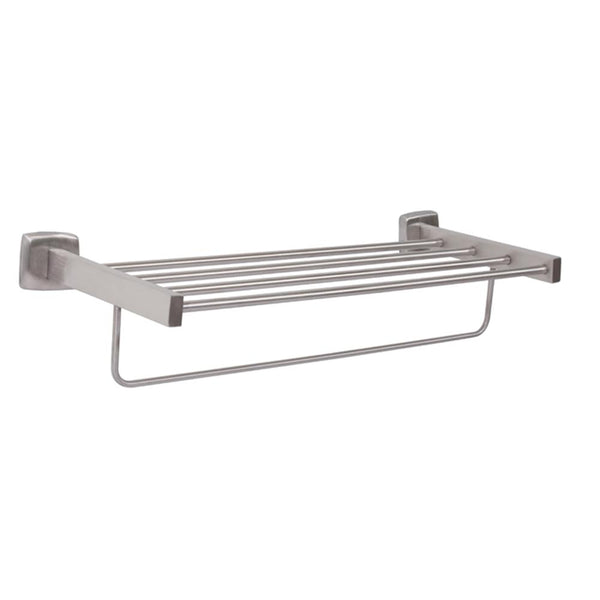 Bradley 9105 Towel Shelf w/ Towel Bar Surface Mounted - Satin - Prestige Distribution