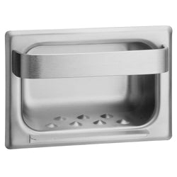 Bradley 9402-000 Soap Dish & Towel Bar w/ Wall Clamp Recessed - Satin