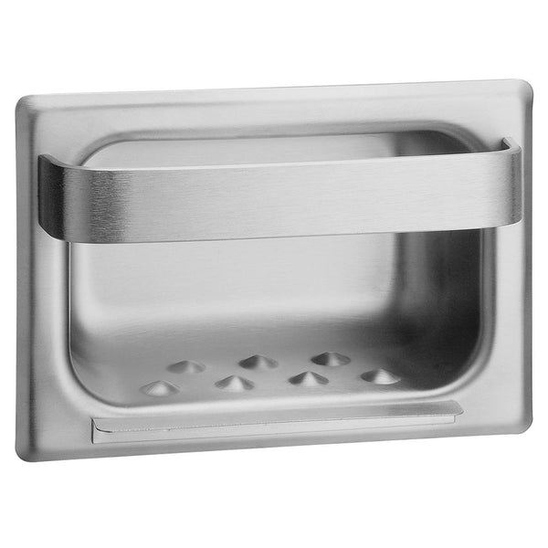 Bradley 9402-000 Soap Dish & Towel Bar w/ Wall Clamp Recessed - Satin - Prestige Distribution