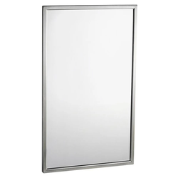 Bobrick B2908 2436 Mirror Welded Angle Framed Surface Mounted Tempered Glass - Satin
