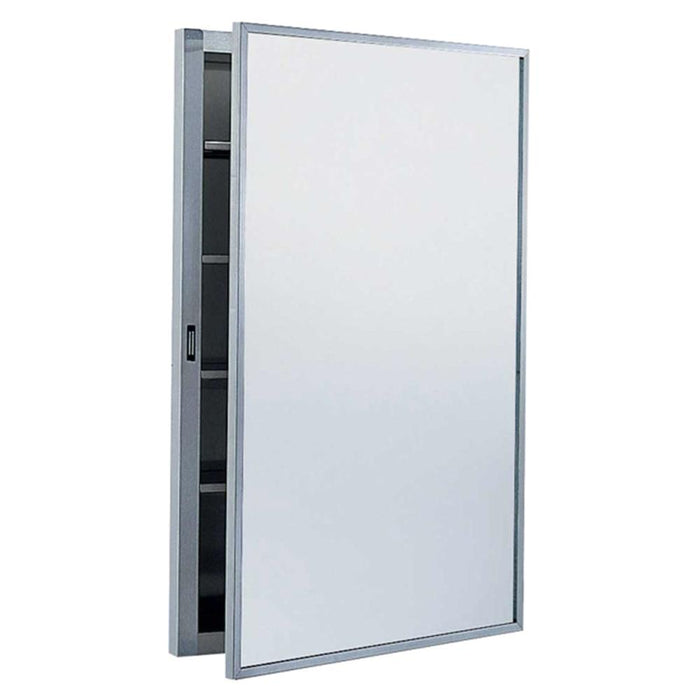 Bobrick B299 Medicine Cabinet w/ Mirror Swing Door Surface Mounted - Satin - Prestige Distribution